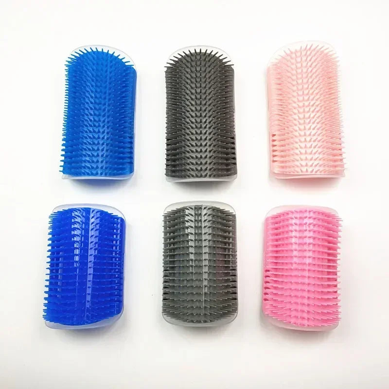 Cat Self Groomer with Catnip Cats Wall Corner Massage Comb Brush Rubs the Face with a Tickling Soft Comb Pet Grooming Supply